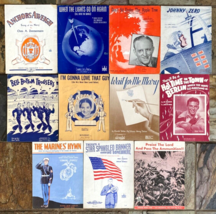 Lot of 11 Vintage WWII Era Sheet Music-World War 2 Music-Cover Artwork - $28.05