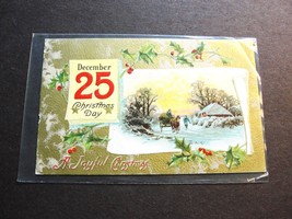 December 25 Christmas Day, Peace and Goodwill -Unposted 1900s Embossed P... - £9.29 GBP