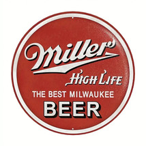 Miller High Life Beer  Novelty 12&quot; Round Metal Sign NEW! - £7.67 GBP