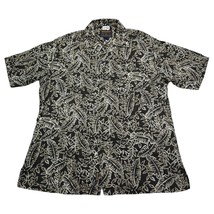 Woolrich Shirt Mens Large Black Floral Outdoor Hawaiian Camp Button Up - £20.51 GBP