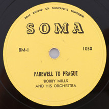 Bobby Mills - Farewell To Prague / Golden Age Waltz - 78 rpm Record 1030 Czech - $53.33