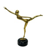 Vtg Enesco Hollywood Regency Brass Ballerina Sculpture Dancer Figurine S... - $77.78 CAD