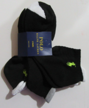 Polo Ralph Lauren Womens Low Cut Heel Tab Socks Black and White 3 pack NWT - $16.99