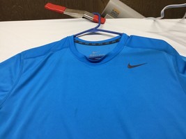 Nike Shirt Womens Large Blue Dri Fit Athletic Solid Vented Stretch Tee Blue - £7.05 GBP
