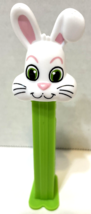 Rare PEZ White Easter Bunny Dispenser Floppy Ears Green Stem Made in Hungary - £8.33 GBP