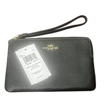 NEW Coach CP483 Corner Zip Wristlet Denim Blue Refined Pebbled Leather  $88 - $32.50