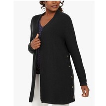 JM Collection Womens XXL Black Cable Knit Open Front Cardigan Sweater NWT P19 - £26.97 GBP