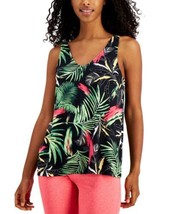 allbrand365 designer Womens Activewear Printed Tank Top Color Palms Black Size S - £24.71 GBP