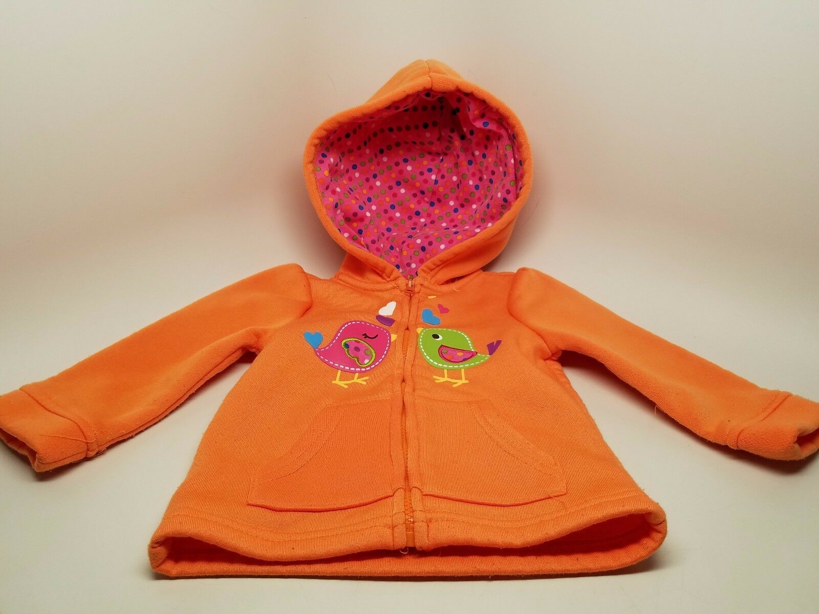 Girls Orange & Pink Sweatshirt Kids Headquarters Clean 6-12 Months - $9.87