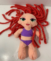 Lil&#39; Luvables small 7&quot; plush rag doll red yarn hair Spin Master 2008  - $6.92