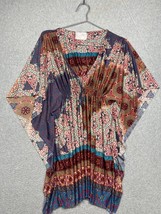 Zara Womens Kaftan Boho Dress Size L Hippie Indie Colorful Beach Travel Vaca - £25.72 GBP