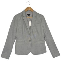 New Ann Taylor Womens 4 One Button Blazer Lined Notched Collar Pockets Gray - $79.19