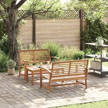 Garden Sofa Set 3 pcs Natural Solid teak wood - $8,883.77 MXN