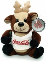 Coca-Cola Reindeer In Shirt Bean Bag Plush Stuffed Animal #0133 w/ Tags Toy - £7.74 GBP
