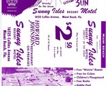 Suuny Isles Resort Motel Ad Flyer 1960&#39;s Collins Avenue Miami Beach Florida - $24.72