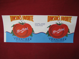 Vintage Dawson&#39;s Favorite Brand Tomatoes Advertising Paper label #35 - £11.67 GBP