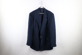 Vintage 80s 90s Mens 52 Long Wool Blend 2 Button Suit Coat Blazer Jacket... - £42.89 GBP