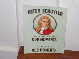 Vintage Peter Schuyler Odd Moments Cigar Embossed Paper Label - €29,67 EUR
