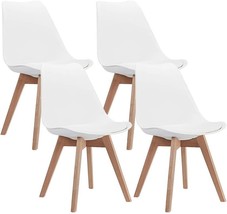 White Canglong Modern Dining Chair Set, Soft Padded Shell, And Living Room. - £124.06 GBP