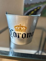 Corona Galvanized Metal Ice Bucket With Bottle Opener On Sides Holder Gold Crown - £12.78 GBP