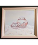Myung Mario Jung Southwest Pottery Sand-Oil Painting Framed Signed Original - £79.83 GBP