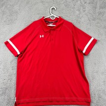 Under Armour Mens Red Heatgear Short Sleeve Collared Polo Shirt Size 2XL - £15.45 GBP
