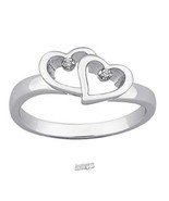 Sterling Silver Two Hearts Ring Silver Size 5 - $77.94 CAD