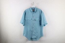 Vtg 80s Levis Silver Label Big E Mens Medium Distressed Baggy Fit Button Shirt - £30.59 GBP