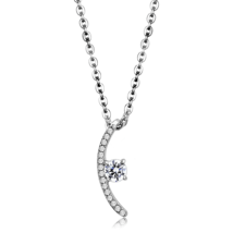 DA092 - High polished (no plating) Stainless Steel Chain Pendant with AA... - $477.54 MXN