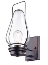 Globe Electric Vintage Covington 1-Light Black Outdoor Wall Lantern Sconce - $44.54