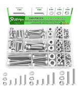 260-Piece Stainless Steel Hex Bolts, Nuts &amp; Washers Assortment w/ Case - $32.49