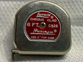 Vtg Lufkin &quot;Mezurall&quot; Chrome Clad C926 (6&#39;) Measuring Tape Made in USA - £23.59 GBP