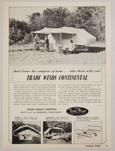 1964 Print Ad Trade Winds Continental Tent Camping Travel Trailer Manawa,WI - $13.48