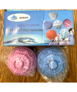 Set Of 2 Super Wash Ball By BERON Laundry Without Detergent NON-TOXIC Op... - $12.99