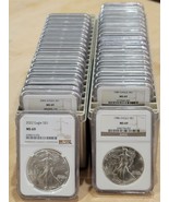 1986 - 2022 T2 AMERICAN SILVER EAGLE 38 COIN SET NGC MS69 BROWN PREMIUM ... - £1,814.49 GBP