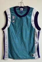 Vintage Champion WNBA Basketball Jersey Large BLANK Team Teal White Purp... - £38.26 GBP