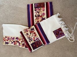 Talit Set Matriarchs by Yair Emanuel Birds Multi 18 Inches X 72 Inches - - $233.64