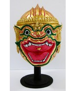 Vintage Thai Hunuman Head Statue Mask Khon with Holder - €110,16 EUR