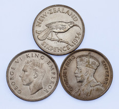 Menge Von 3 Neuseeland 6 Pence Silber Münzen 1934 - 1943 XF - Au - £69.80 GBP