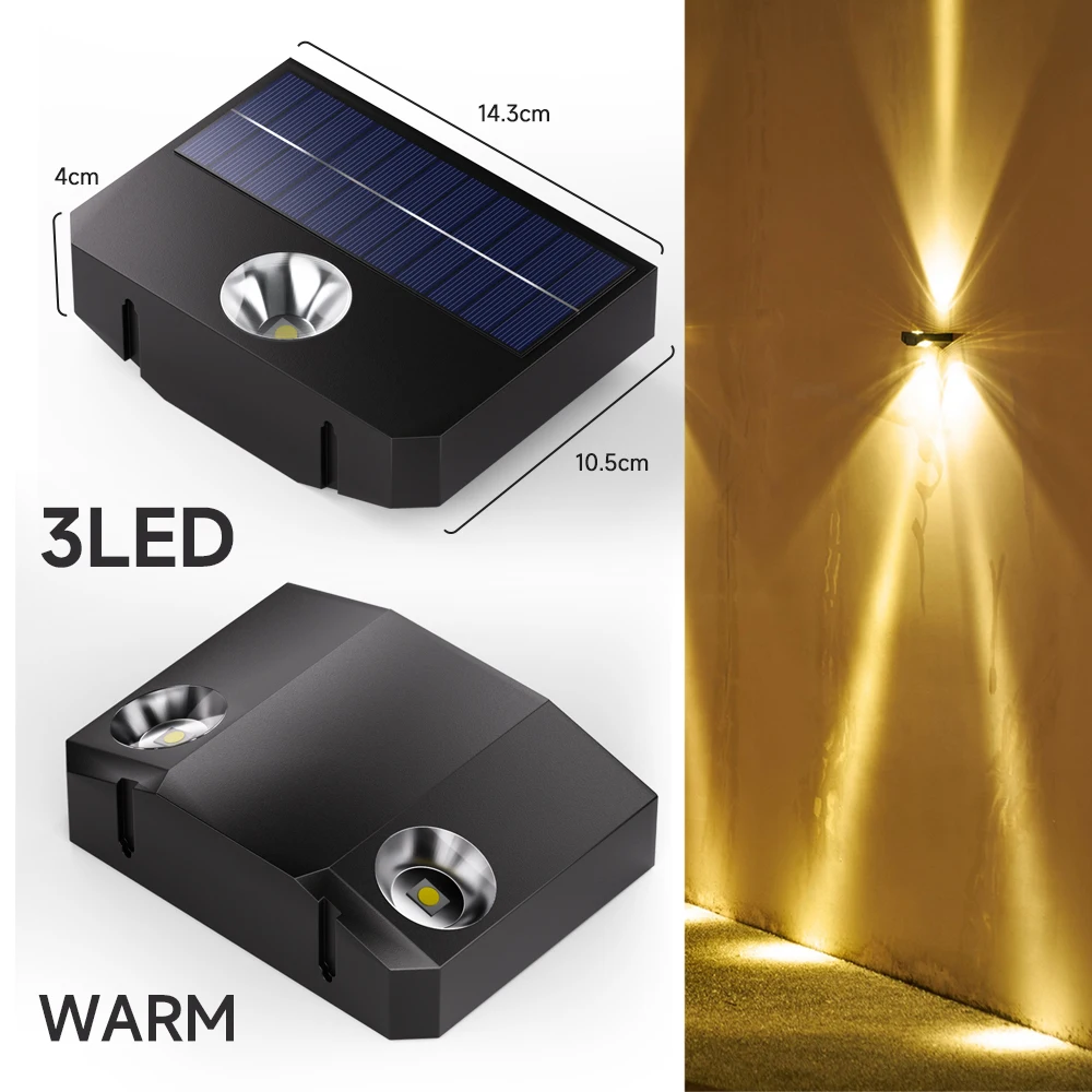 Outdoor Solar LED Lamp IP65 Waterproof Up Down Lighting Light Control Country Ho - £198.48 GBP