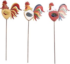 Metal Rooster Garden Stake Decorative Rooster Ornament Outdoor Patio Yar... - $33.65