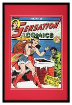 Sensation Comics 38 Wonder Woman Santa Framed 12x18 Official Repro Cover Display - £39.43 GBP