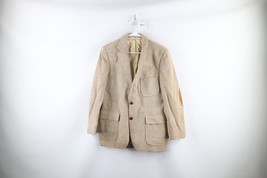 Vtg 80s Izod Lacoste Mens 40R Wool Tweed Suede Elbow Patch Sport Coat Jacket USA - £70.92 GBP