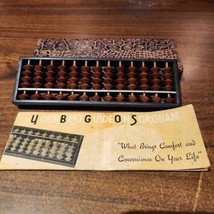 Vintage Japanese Wooden Soroban Abacus  Math Calculator w Instructions &amp; box - £27.54 GBP
