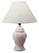 Ore International 606IV Ceramic Accent Table Lamp 15&quot; x 10&quot; x 10&quot; Ivory - £14.00 GBP