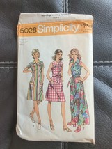 Simplicity 5028 Vintage Sewing Pattern 1972 Misses Smock Dress Size 16 Bust 38 - $14.24
