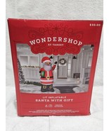 New 6.5ft Tall Lit Inflatable Santa Claus With Gift Airblown Tall Indoor... - $46.48 CAD