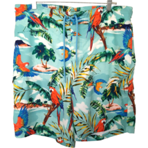 George Men&#39;s Swim Trunks Large Mesh Lined Water Sports Multicolored Birds - £11.16 GBP