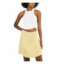MSRP $32 LOVE FIRE Pull On Elastic Waist Checkered Mini-Skirt Yellow Siz... - $10.89