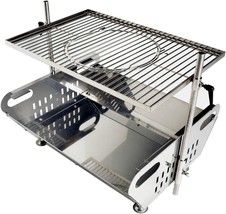 Outdoor Fire Pit Grill Combo From Skyflame - Stainless Steel Wood Burning Fire - £79.06 GBP